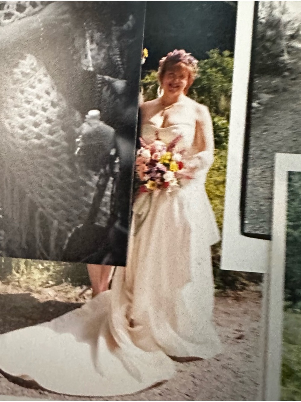 Ivory Embroidered and Embellished Wedding Dress with train - Picture 2 of 12